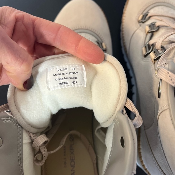 Cole Haan ZEROGRAND City Lace-Up Waterproof Wedge Hiker Boot Size 9 Gray - Picture 7 of 9